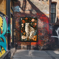 Majestic Snow Leopard Wall Art in Bloom