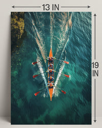 Rowing Team In Action Poster PosterGoat
