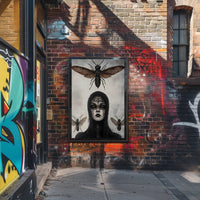 Eerie Gothic Woman with Insects: Artistic Poster PosterGoat