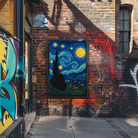 Pixelated Starry Night Poster
