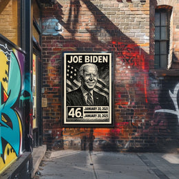 Joe Biden 46th President of the United States B & W Comic Sketch Poster