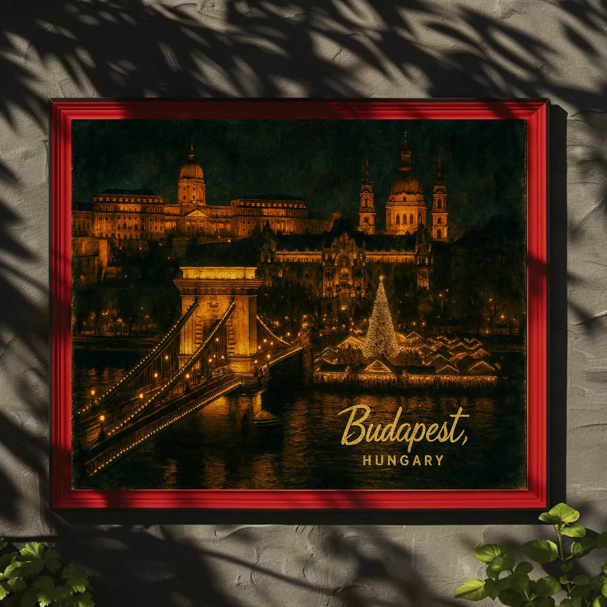 Budapest at Night Poster