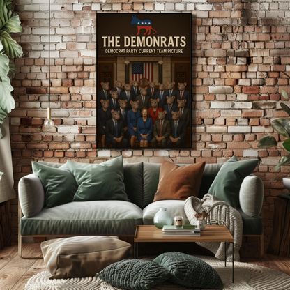 Demonrats Political Satire Group Portrait Parody Poster
