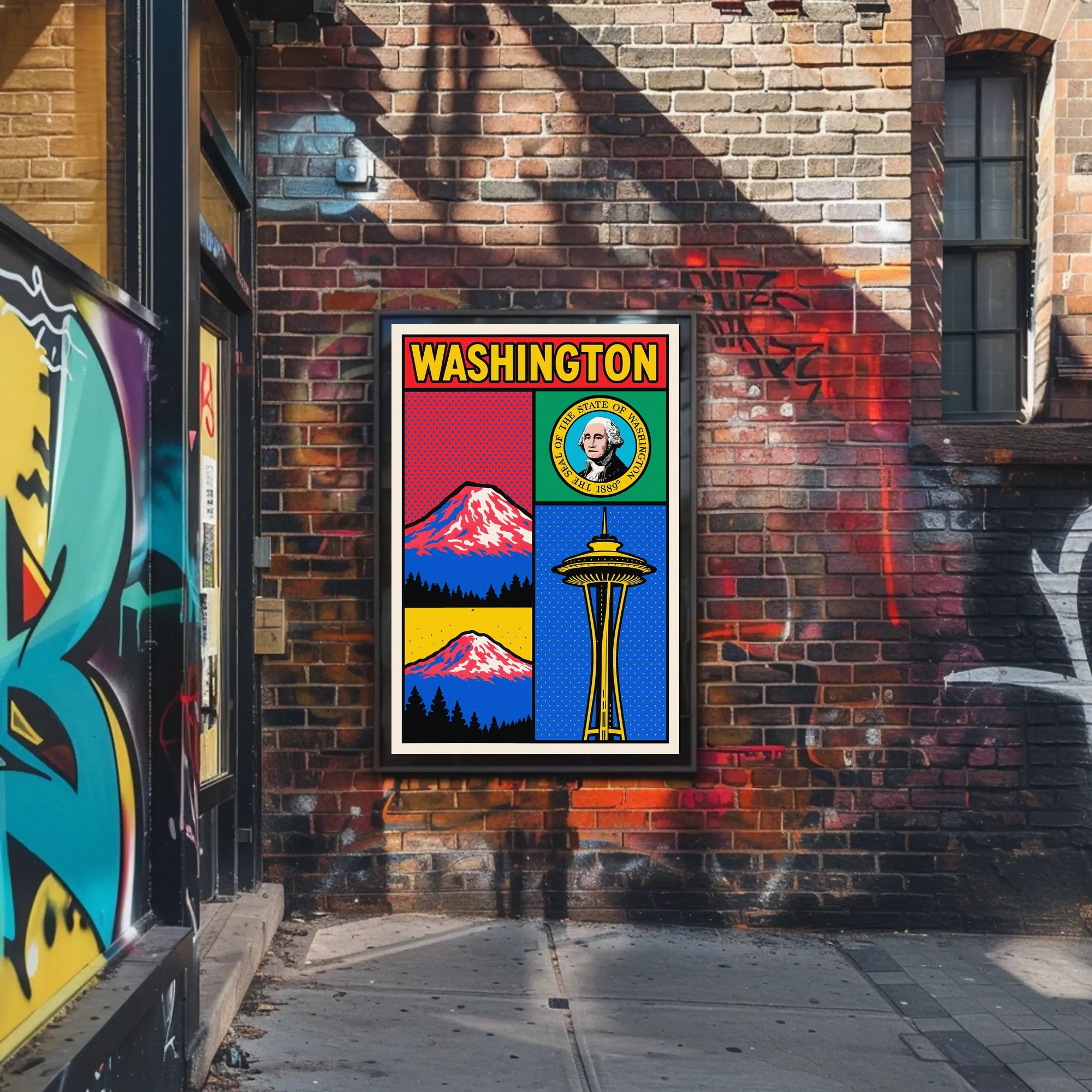Washington Pop Art Poster PosterGoat