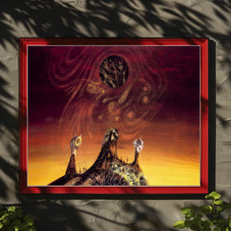 Mysterious Peaks Surreal Landscape Art Poster, Abstract Category
