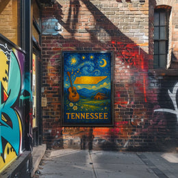 Tennessee Night Sky Music Art Poster - Cultural or Heritage Poster
