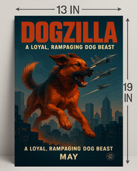 Dogzilla Rampaging Dog Beast Poster PosterGoat