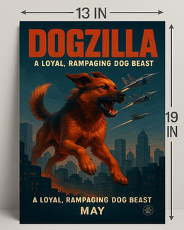 Dogzilla Rampaging Dog Beast Poster PosterGoat