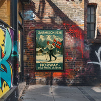 Garmisch 1936 Norway Gold Medal Poster