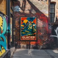 Glacier National Park Commemorative Art Poster