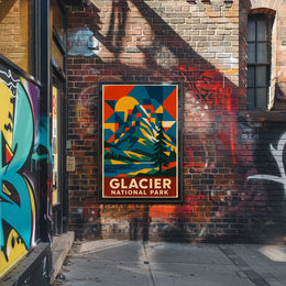 Glacier National Park Commemorative Art Poster