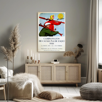 Ski Championship Cataluña Vintage Poster