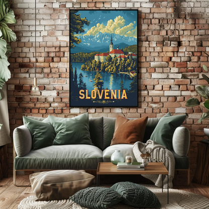 Lake Bled Slovenia Viewpoint Travel Poster