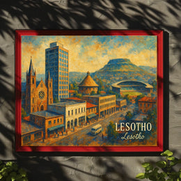 Lesotho Cityscape Poster