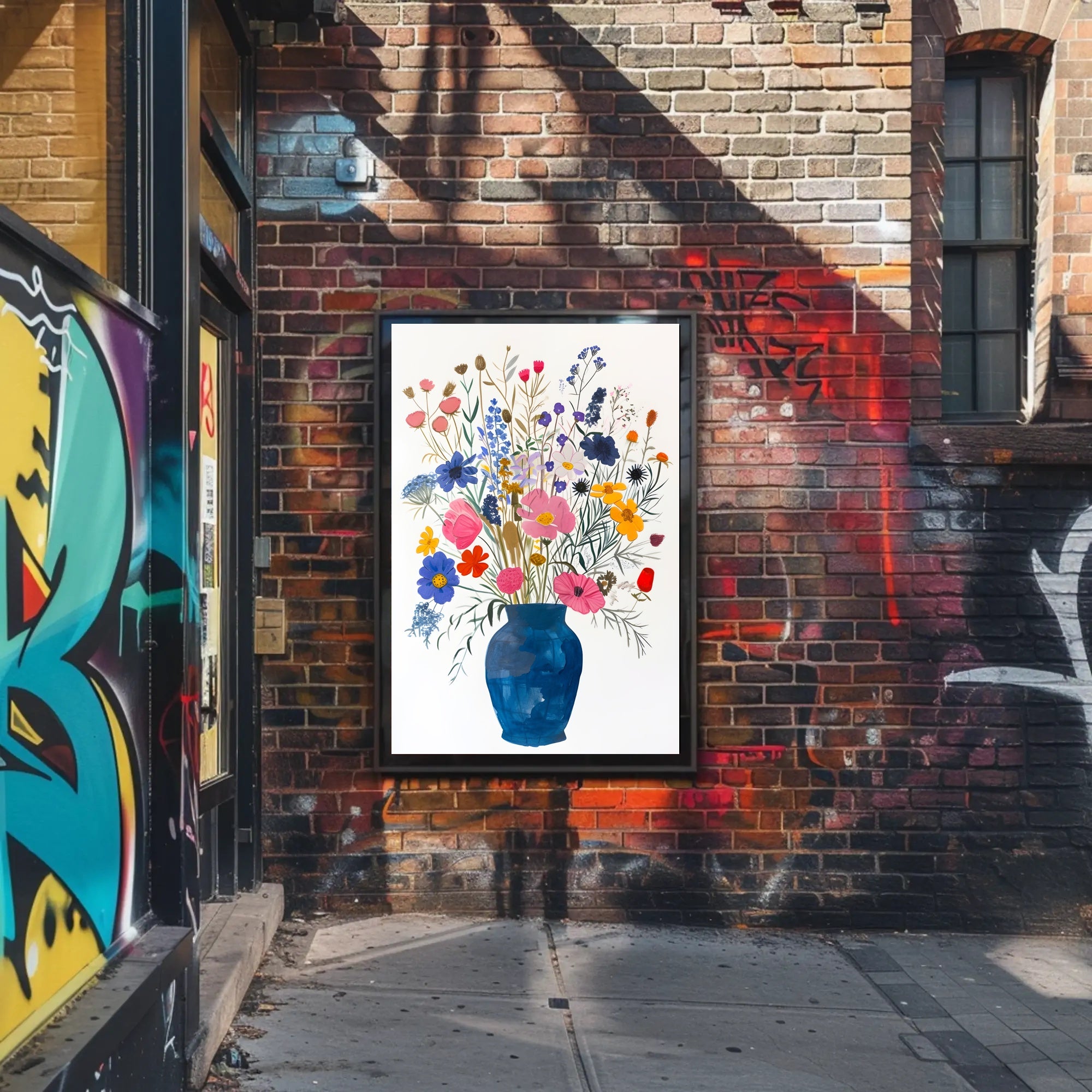Vibrant Floral Still-Life Illustration Abstract or Artistic Poster PosterGoat