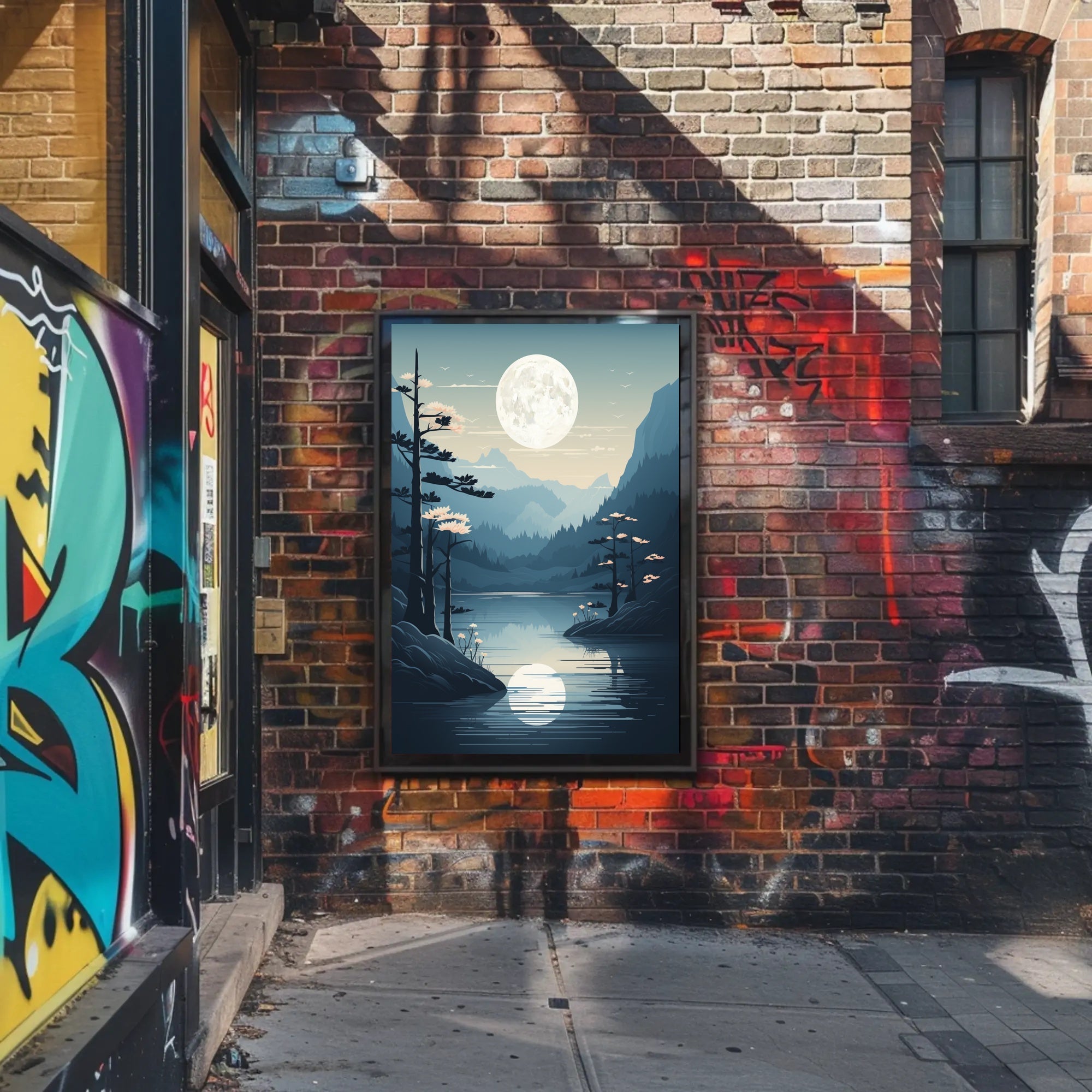 Moonlit Mountain Serenity Poster