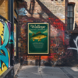 Walleye Fish Illustration: A Master of Freshwater Environments Animal Poster
