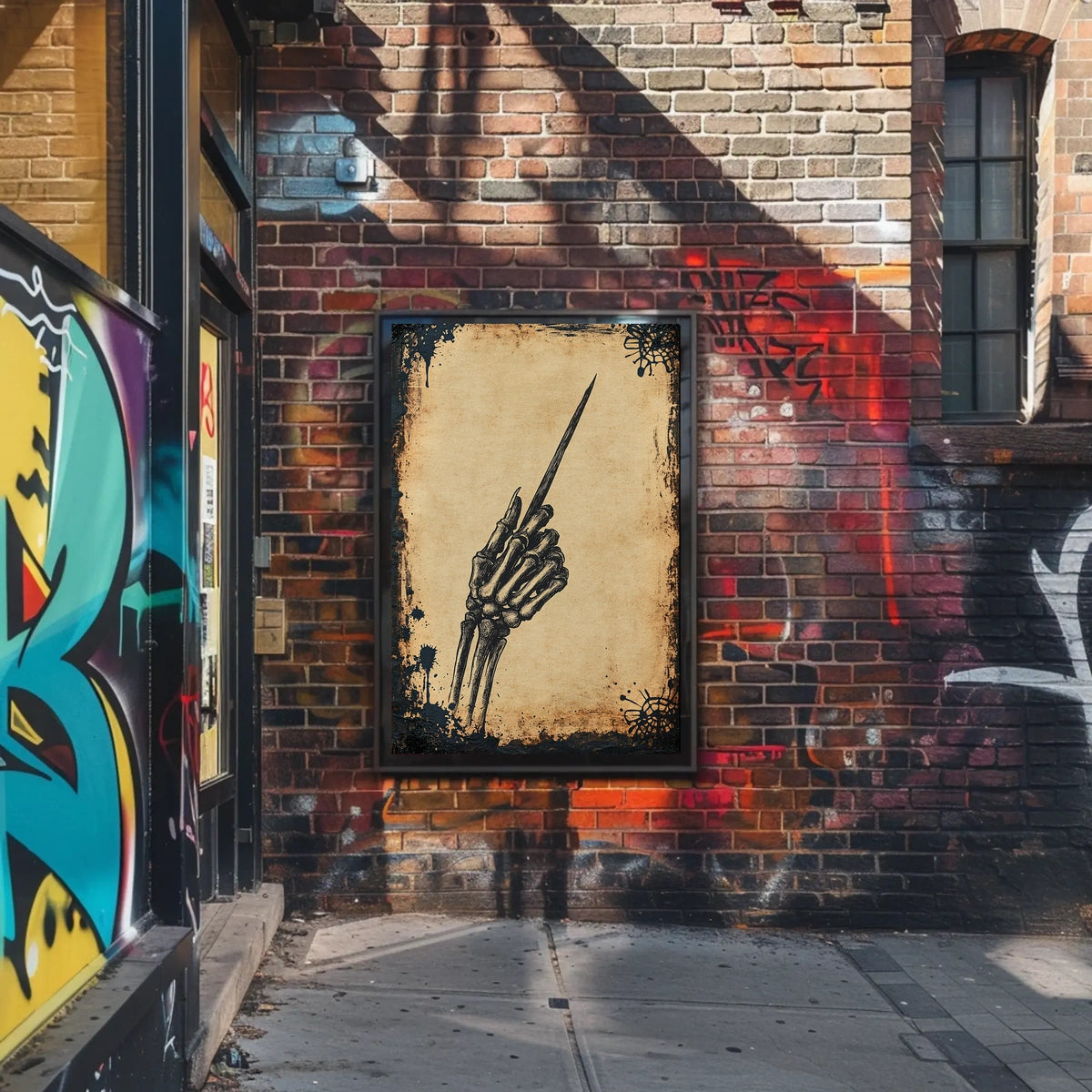 Skeleton Hand Poised Artwork: Abstract or Pop Culture Poster