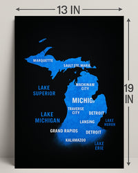 Michigan and the Great Lakes Map Poster PosterGoat