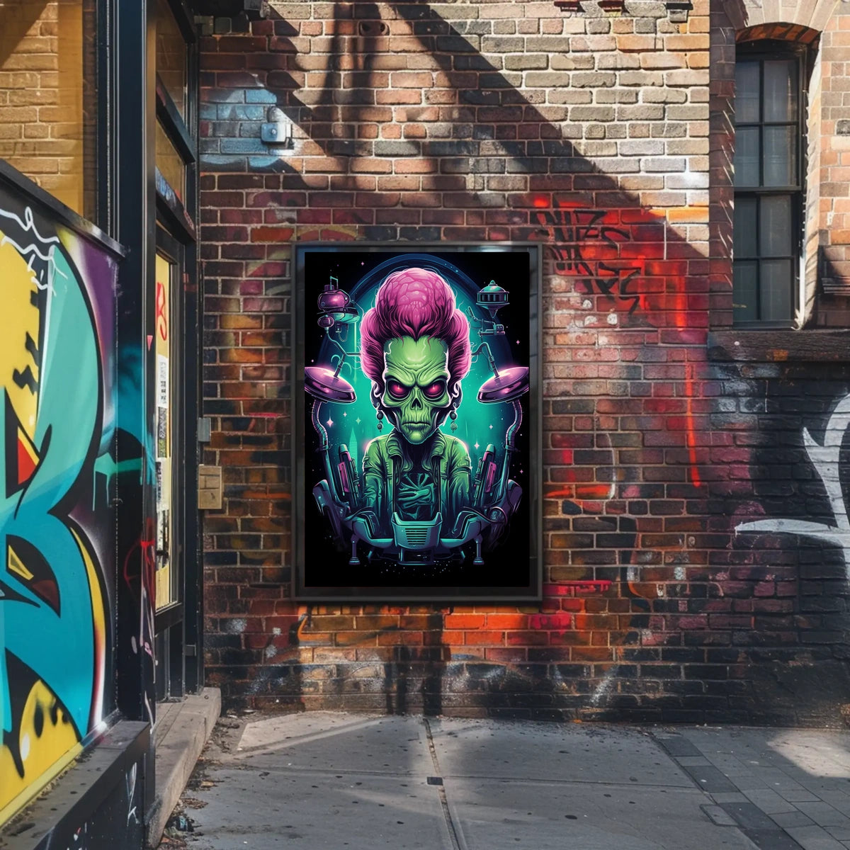Alien Commander Sci-Fi Illustration Poster