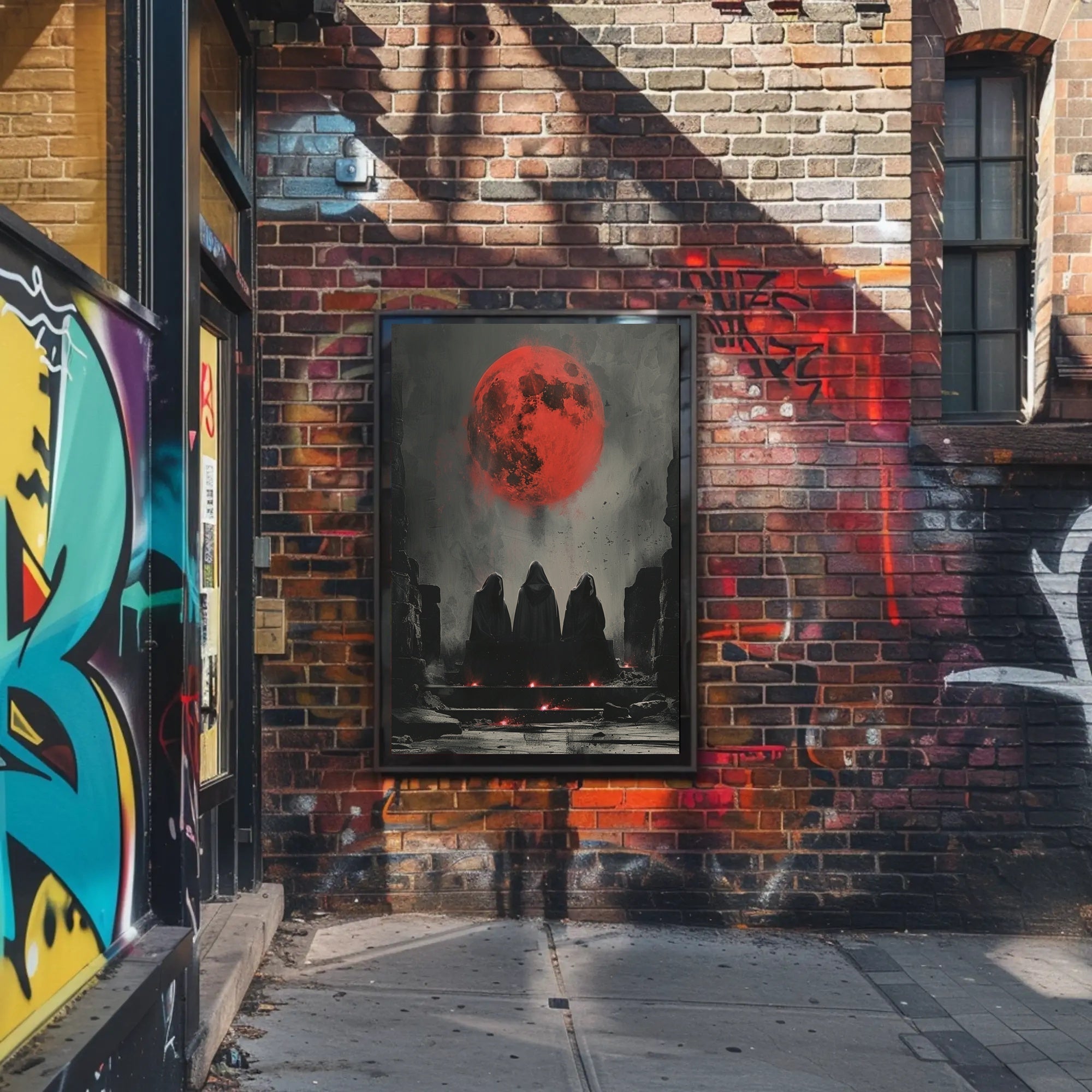 Dark Fantasy Ritual under Red Moon Fantasy or Mythology Poster PosterGoat