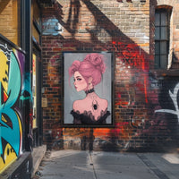 Gothic Elegance Woman Illustration Spider Tattoo Poster