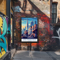 Vibrant San Francisco Urban Scene Cityscape Art Poster