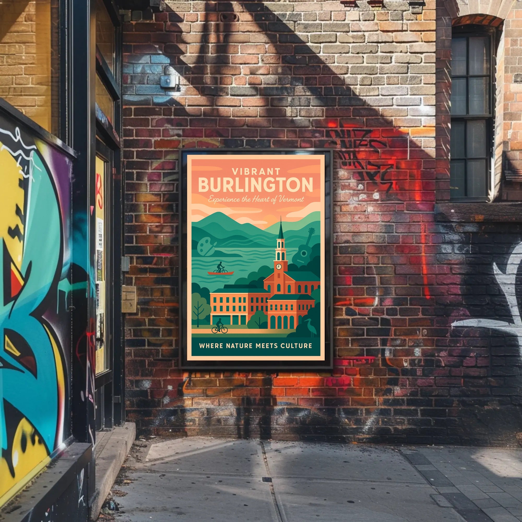 Burlington Vermont Culture and Nature Travel Poster PosterGoat
