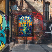 Welcome To New York Poster Modern Urban Life Wall Art