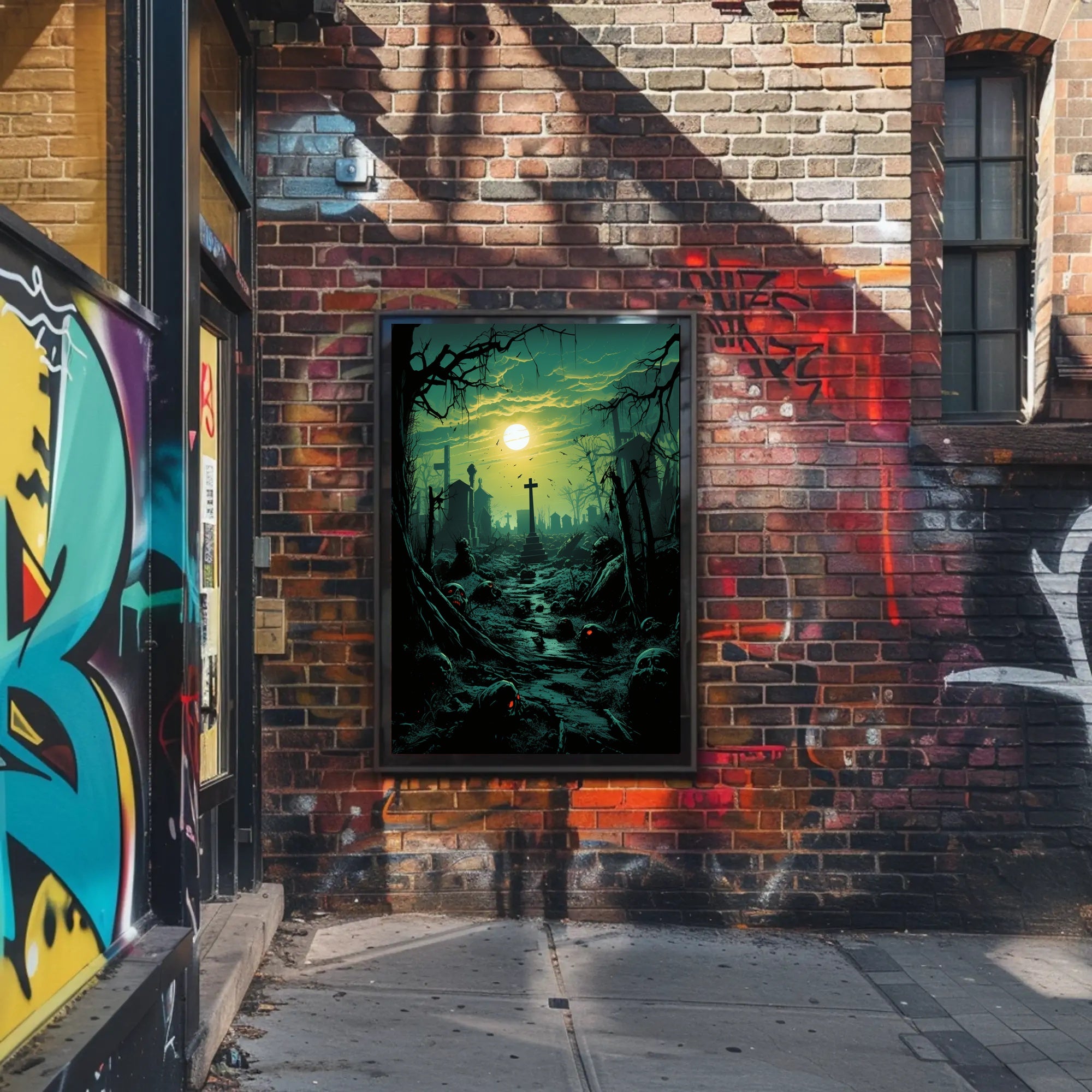 Haunted Cemetery At Dusk Poster