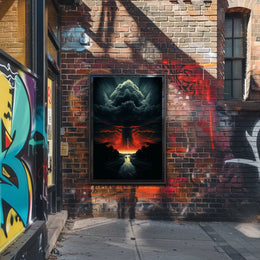 Eerie Skywalk Surreal Landscape Artistic Poster