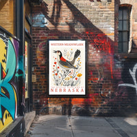 Western Meadowlark State Bird Art Poster Print