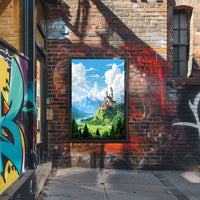 Fantasy Castle Adventure: Whimsical Landscape Art Print