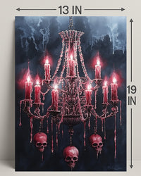 Gothic Chandelier Of Skulls Poster