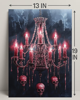 Gothic Chandelier Of Skulls Poster