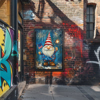 patriotic gnome holding a sparkler Poster