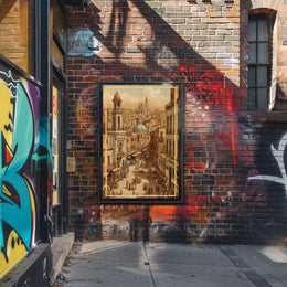 Bustling Market Street Poster