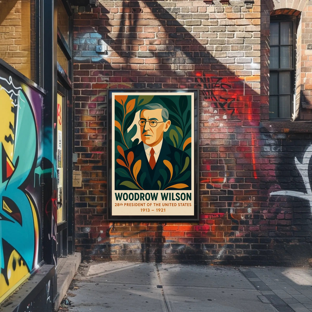 Woodrow Wilson Vintage Patriotic Graphic Art Poster