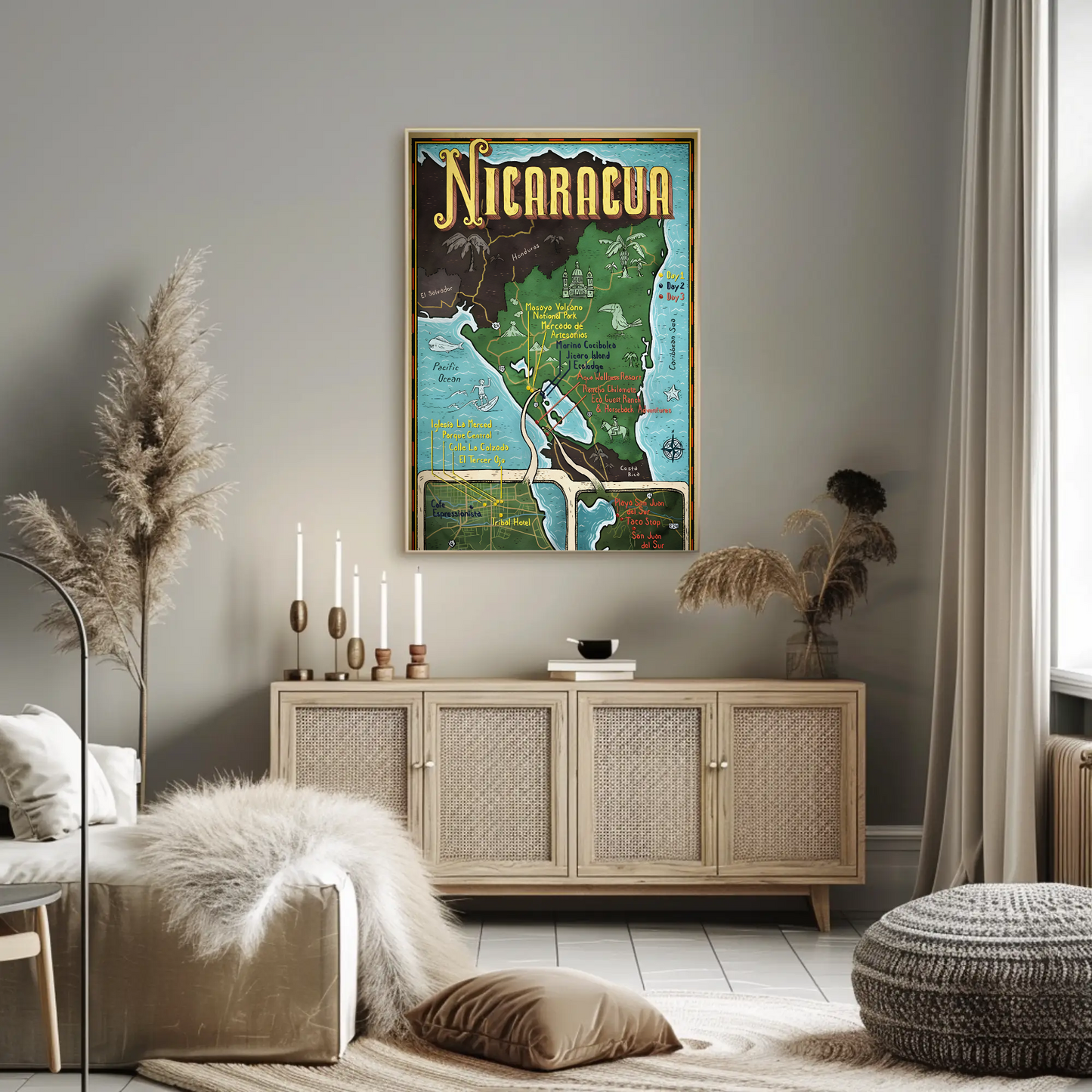 Nicaragua Travel Map