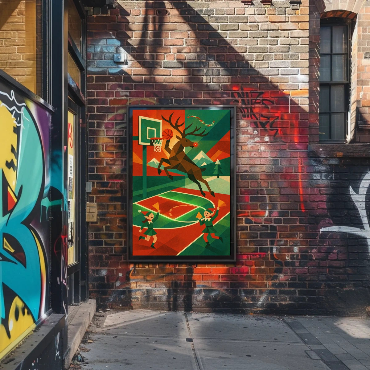 Reindeer Hoops Poster