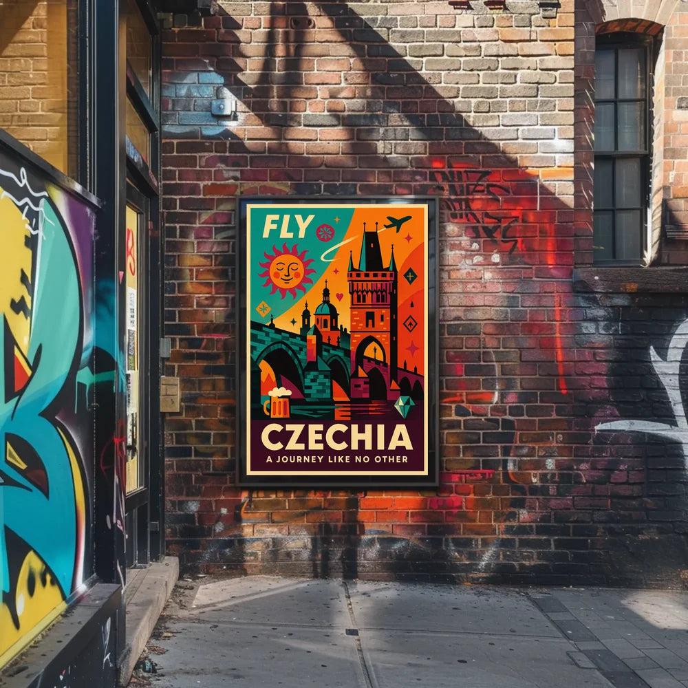Czechia Travel Adventure Vibrant Artistic Poster PosterGoat