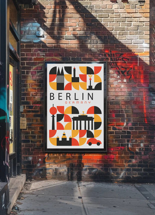 Berlin Landmarks Abstract Art Urban or Cityscape Poster