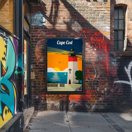 Cape Cod Lighthouse Coastal Adventure Travel Poster PosterGoat