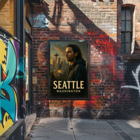 Seattle Skyline Portrait Poster