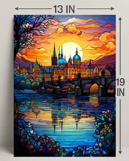Sunset Over The Cityscape Poster