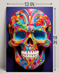 Vibrant Skull Art Poster PosterGoat