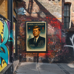 John F. Kennedy Inspirational Vintage Leadership Poster