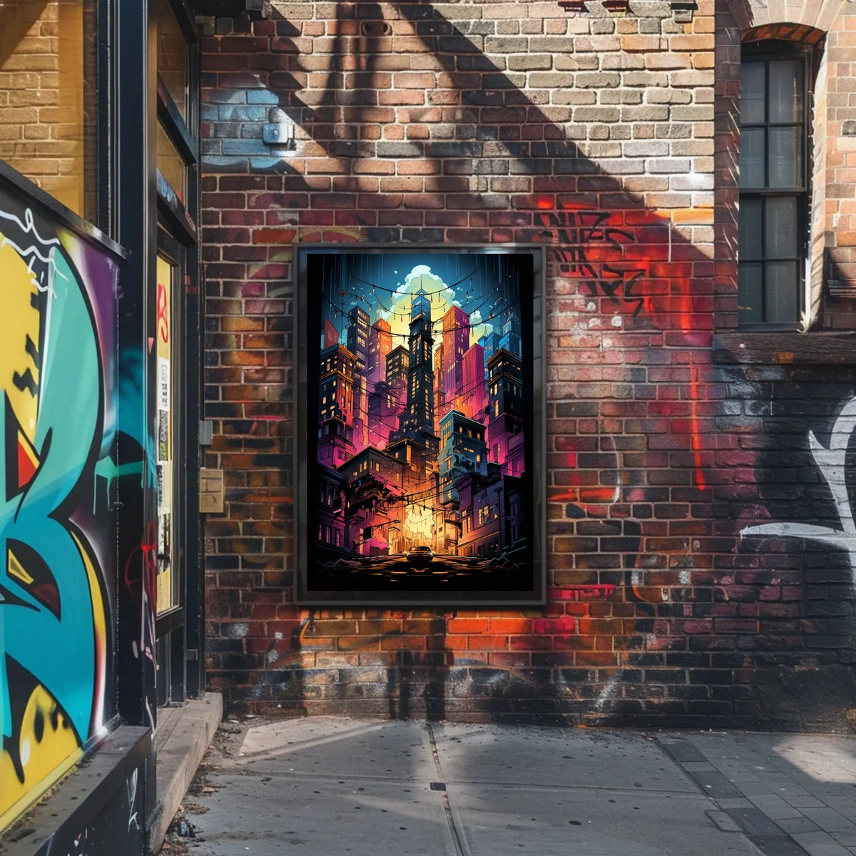Vibrant Cityscape At Dusk Poster