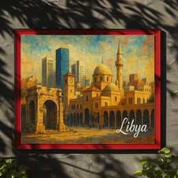 Libya Heritage Modernity Travel Realism Poster