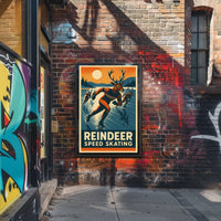 Reindeer Speed Skating Poster